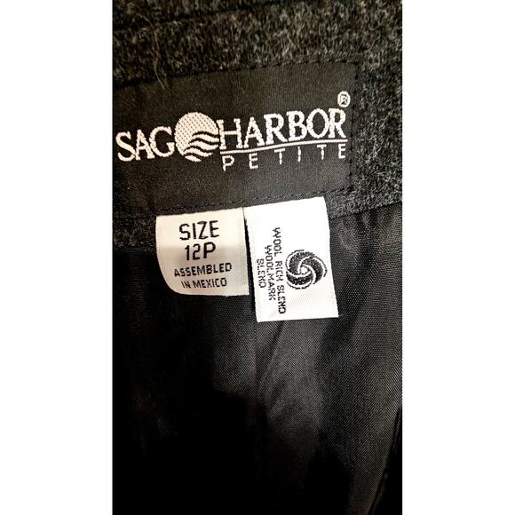 Sag Harbor Wool Rich Blend Womens Gray Blazer, 70% wool, Womens Sz 12P - Picture 5 of 10